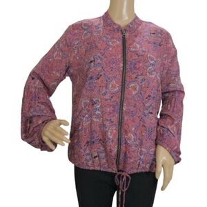 Free People Paisley Zip Up Jacket